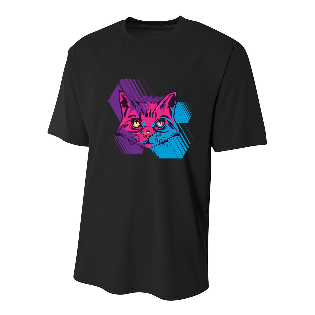 Trippy Cat Face Youth Performance Sprint T-Shirt
