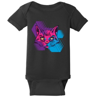 Trippy Cat Face Baby Bodysuit