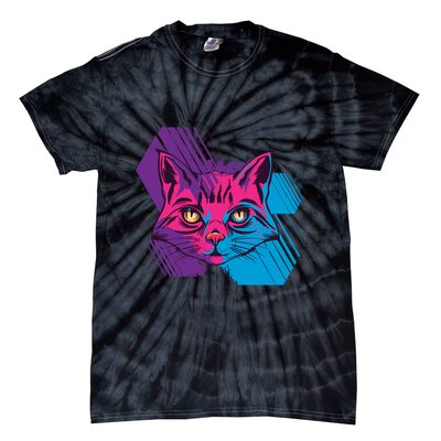 Trippy Cat Face Tie-Dye T-Shirt