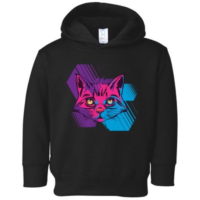Trippy Cat Face Toddler Hoodie