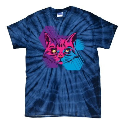 Trippy Cat Face Tie-Dye T-Shirt