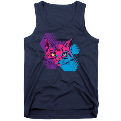 Trippy Cat Face Tank Top