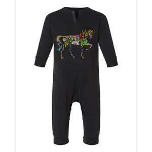 Trippy Cheerful Horse Infant Fleece One Piece