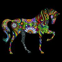 Trippy Cheerful Horse Apron