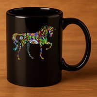 Trippy Cheerful Horse 11oz C Handle Ceramic Mug