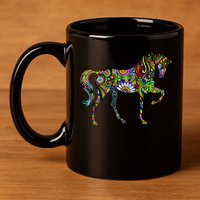 Trippy Cheerful Horse 11oz C Handle Ceramic Mug