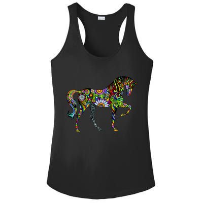 Trippy Cheerful Horse Ladies PosiCharge Competitor Racerback Tank