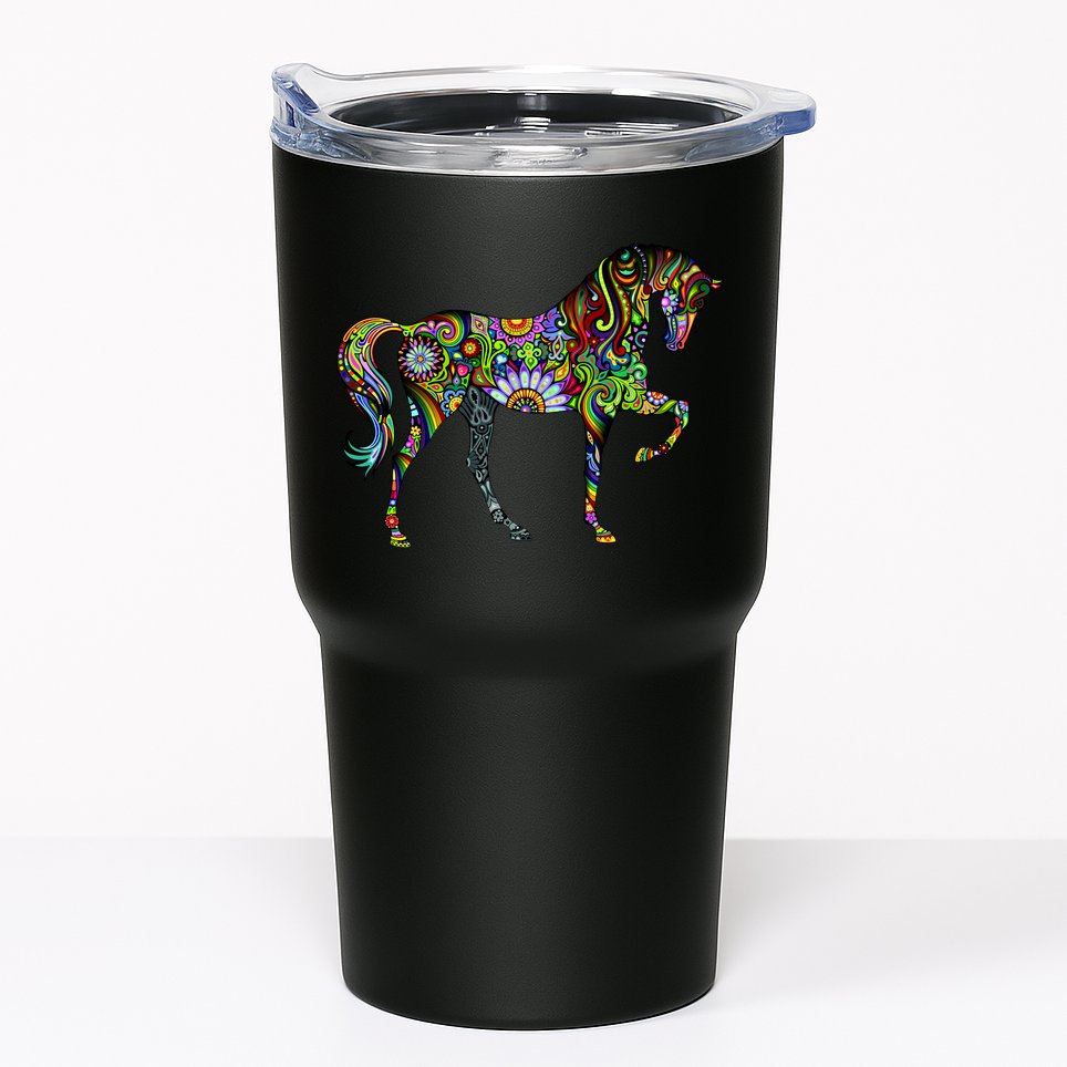Trippy Cheerful Horse Tumbler