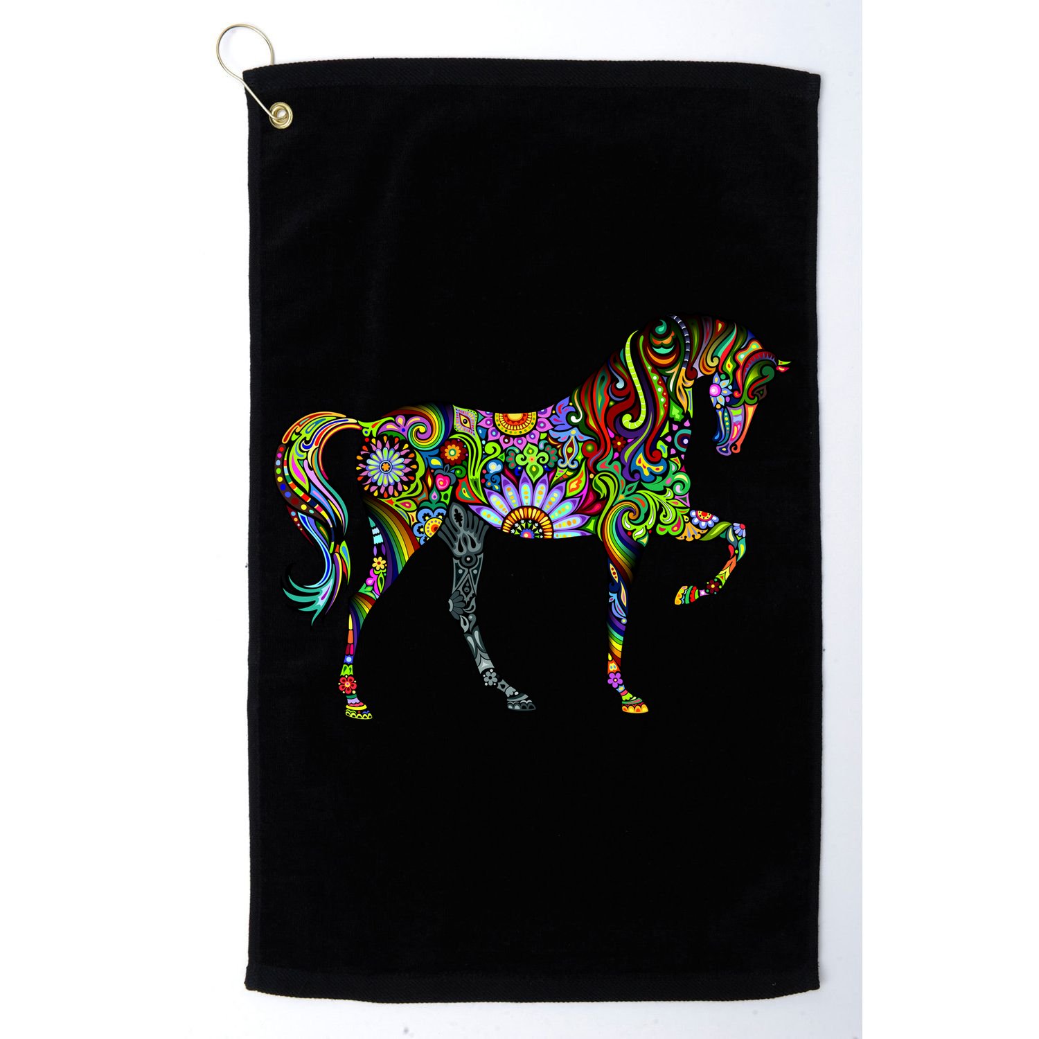 Trippy Cheerful Horse Golf Towel