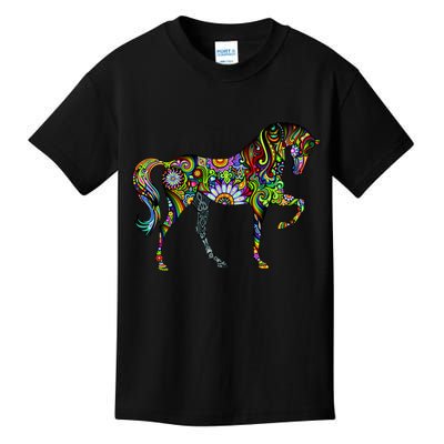 Trippy Cheerful Horse Kids T-Shirt