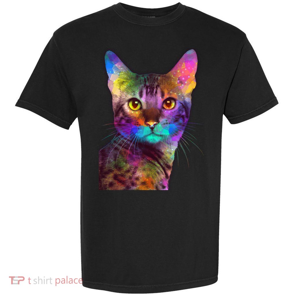Trippy Colorful Cat Garment-Dyed Heavyweight T-Shirt