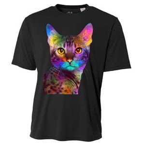 Trippy Colorful Cat Cooling Performance Crew T-Shirt