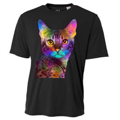 Trippy Colorful Cat Cooling Performance Crew T-Shirt