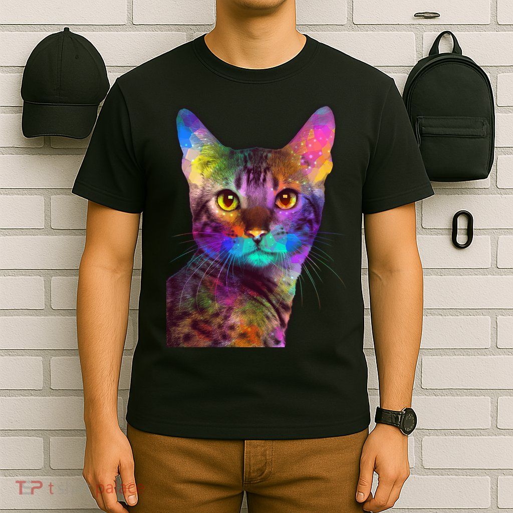 Trippy Colorful Cat T-Shirt