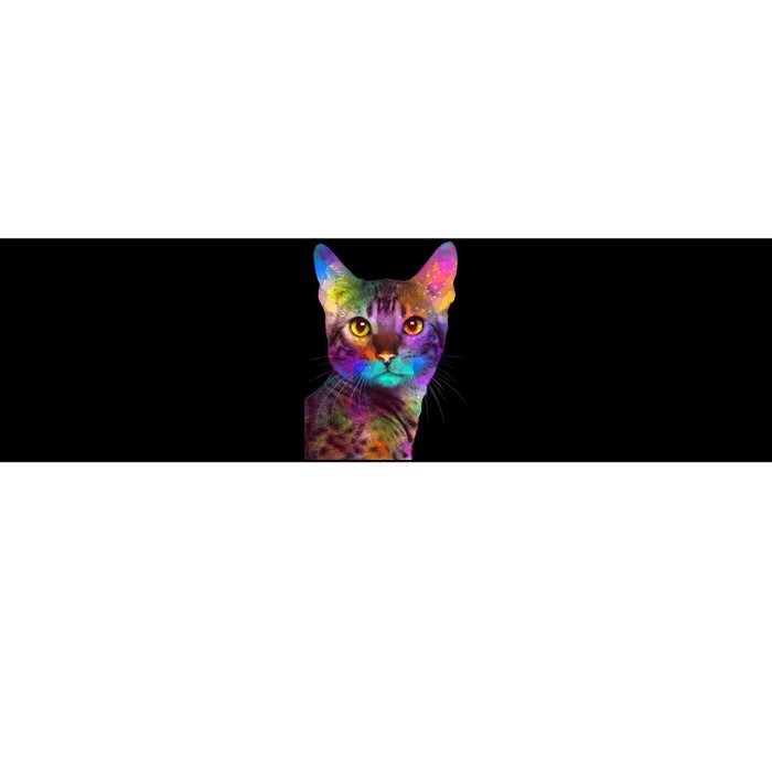 Trippy Colorful Cat Bumper Sticker