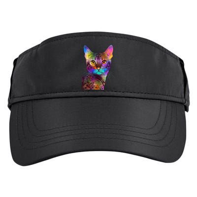 Trippy Colorful Cat Adult Drive Performance Visor