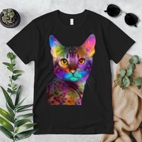 Trippy Colorful Cat Premium T-Shirt