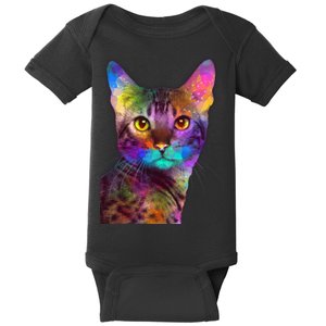 Trippy Colorful Cat Baby Bodysuit