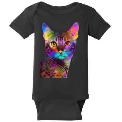 Trippy Colorful Cat Baby Bodysuit