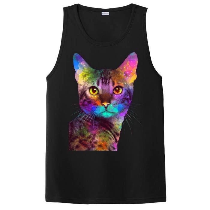 Trippy Colorful Cat PosiCharge Competitor Tank