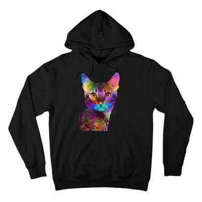 Trippy Colorful Cat Tall Hoodie