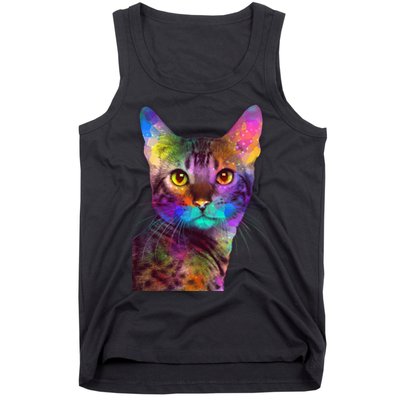 Trippy Colorful Cat Tank Top