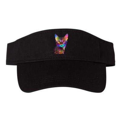 Trippy Colorful Cat Valucap Bio-Washed Visor