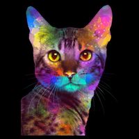 Trippy Colorful Cat Women's V-Neck T-Shirt