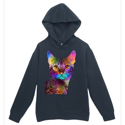 Trippy Colorful Cat Urban Pullover Hoodie