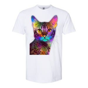 Trippy Colorful Cat Softstyle CVC T-Shirt