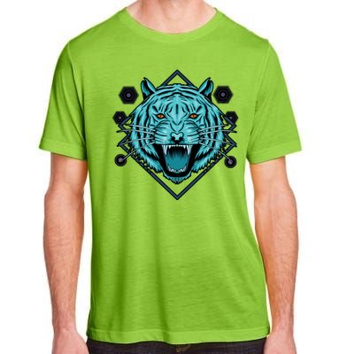 Trippy Cyan Tiger Graphic Adult ChromaSoft Performance T-Shirt