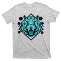 Trippy Cyan Tiger Graphic T-Shirt