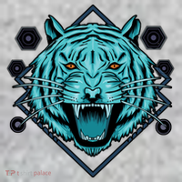 Trippy Cyan Tiger Graphic T-Shirt