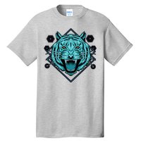 Trippy Cyan Tiger Graphic Tall T-Shirt