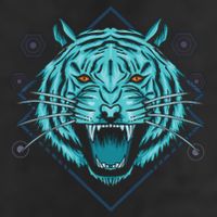 Trippy Cyan Tiger Graphic Cool Comfort Performance Bucket Hat