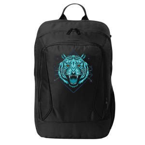 Trippy Cyan Tiger Graphic City Backpack