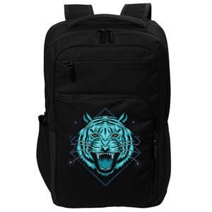 Trippy Cyan Tiger Graphic Impact Tech Backpack