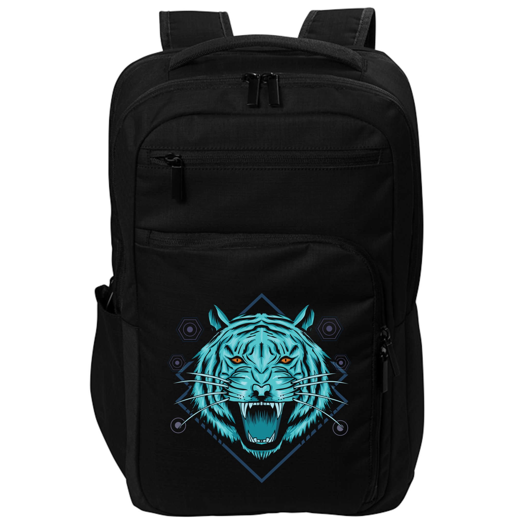Trippy Cyan Tiger Graphic Impact Tech Backpack