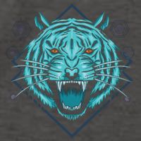 Trippy Cyan Tiger Graphic Vector Backpack