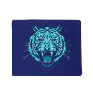 Trippy Cyan Tiger Graphic Mousepad