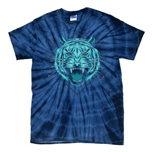 Trippy Cyan Tiger Graphic Tie-Dye T-Shirt