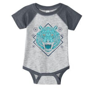 Trippy Cyan Tiger Graphic Infant Baby Jersey Bodysuit