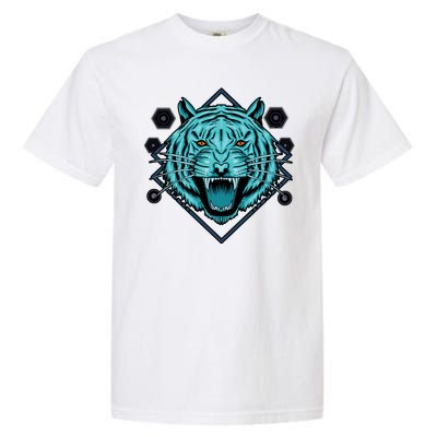 Trippy Cyan Tiger Graphic Garment-Dyed Heavyweight T-Shirt