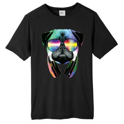 Trippy DJ Pug Tall Fusion ChromaSoft Performance T-Shirt