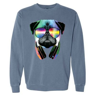 Trippy DJ Pug Garment-Dyed Sweatshirt