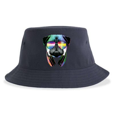 Trippy DJ Pug Sustainable Bucket Hat