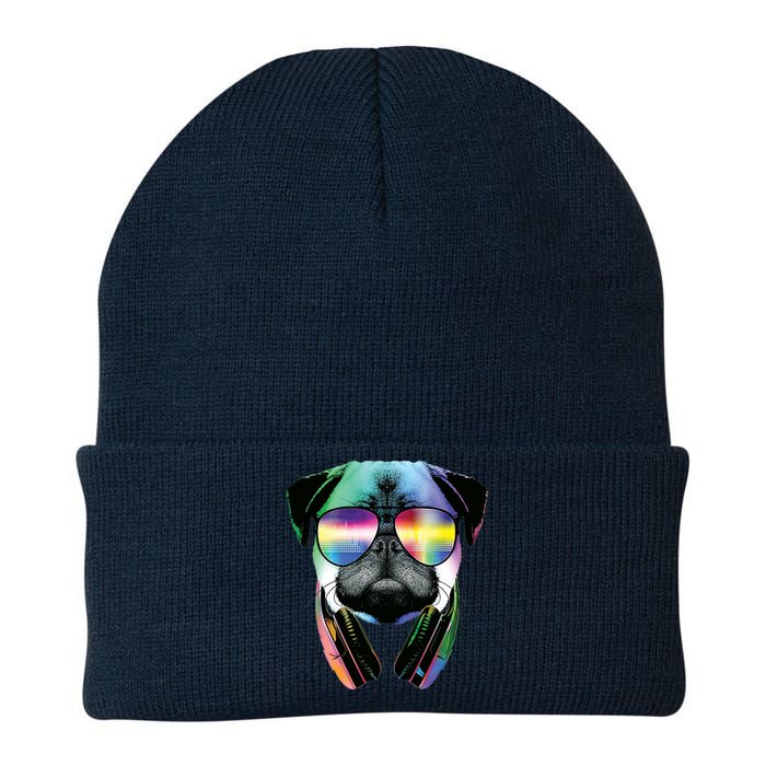 Trippy DJ Pug Knit Cap Winter Beanie