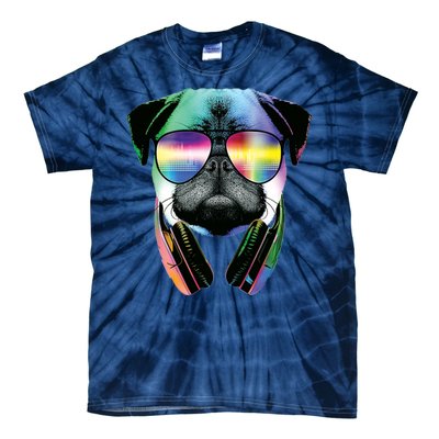 Trippy DJ Pug Tie-Dye T-Shirt