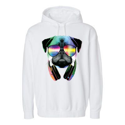 Trippy DJ Pug Garment-Dyed Fleece Hoodie