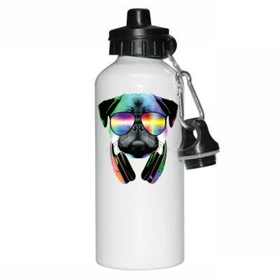 Trippy DJ Pug Aluminum Water Bottle